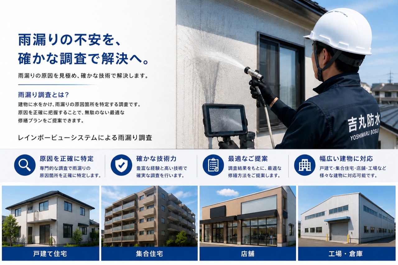 株式会社吉丸防水による住宅の雨漏り調査イメージ